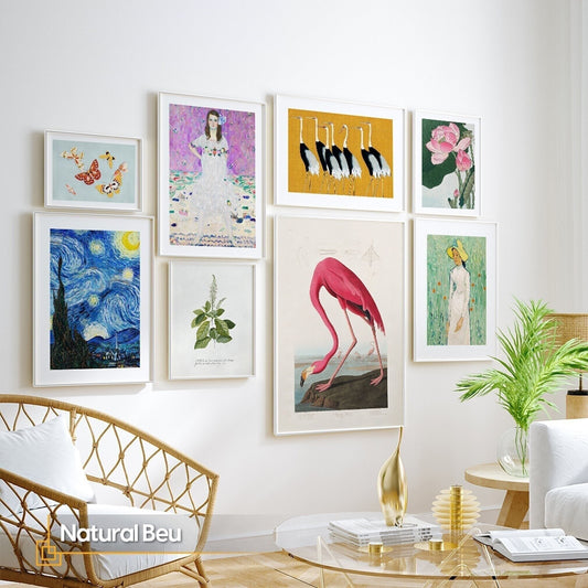 Natural Beu - Eclectic Gallery Wall Set of 8 FRAMED