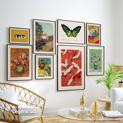 Legend Side - Eclectic Gallery Wall Set of 8 FRAMED Prints