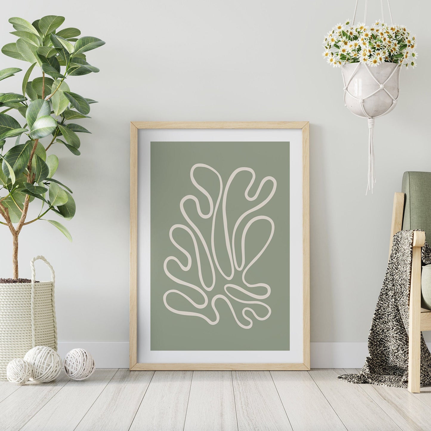 Botanicart - Abstract Art Gallery Wall Set of 7 Wooden FRAMED