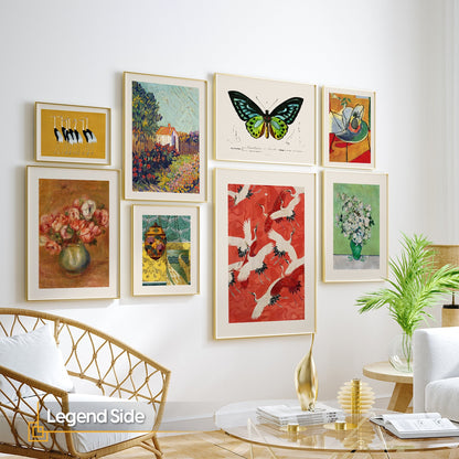 Legend Side - Eclectic Gallery Wall Set of 8 FRAMED Prints