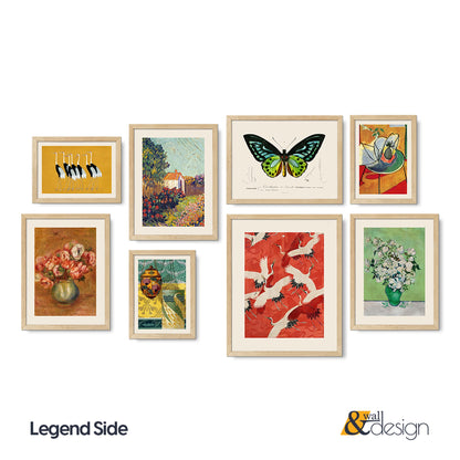 Legend Side - Eclectic Gallery Wall Set of 8 FRAMED Prints