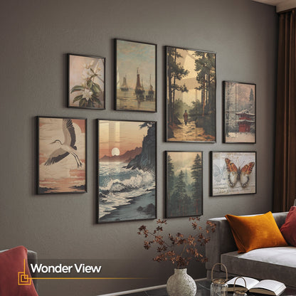 Wonder View - Landscape Gallery Wall Art Set of 8 FRAMED