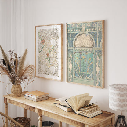 Elegant Retro - 4 Pieces Wooden FRAMED Wall Art Prints Set