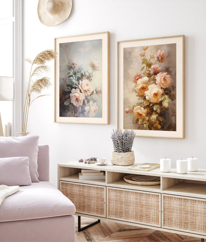 Vaset - Vintage Floral Gallery Wall Set of 6 FRAMED Prints