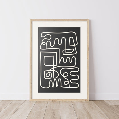 Simplicite - Modern Abstract Gallery Wall Set FRAMED 5 Piece