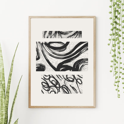 Simplicite - Modern Abstract Gallery Wall Set FRAMED 5 Piece