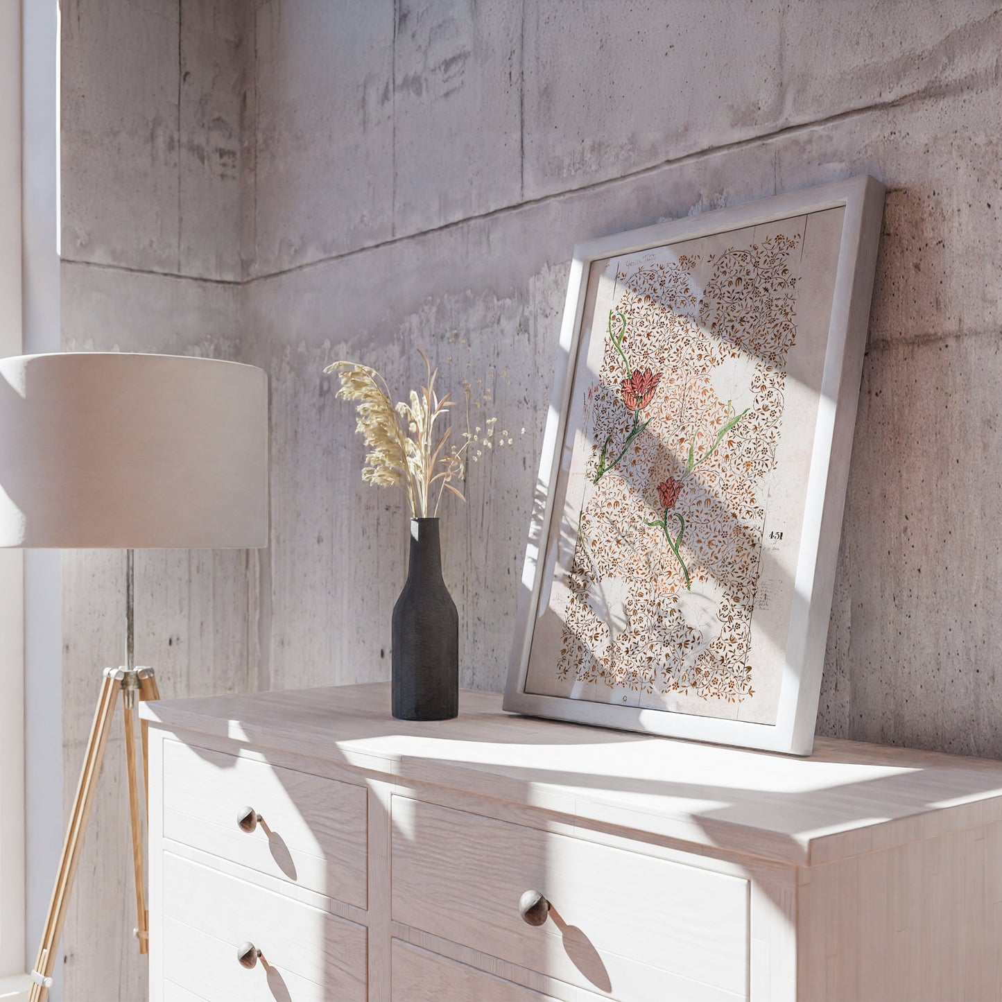Skewish Patten - Wooden Framed William Morris Wall Art Set of 3 Pieces