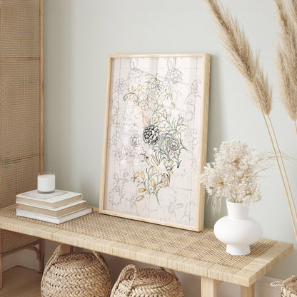 Skewish Patten - Wooden Framed William Morris Wall Art Set of 3 Pieces