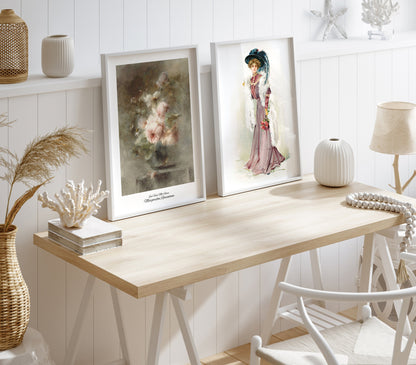 Elegant Retro - 4 Pieces Wooden FRAMED Wall Art Prints Set