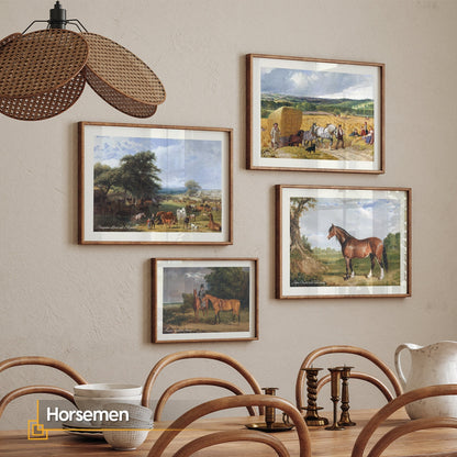 Horsemen - FRAMED Gallery Wall Set Farm House Print Set of 4 Horse Posters