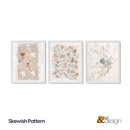Skewish Patten - Wooden Framed William Morris Wall Art Set of 3 Pieces