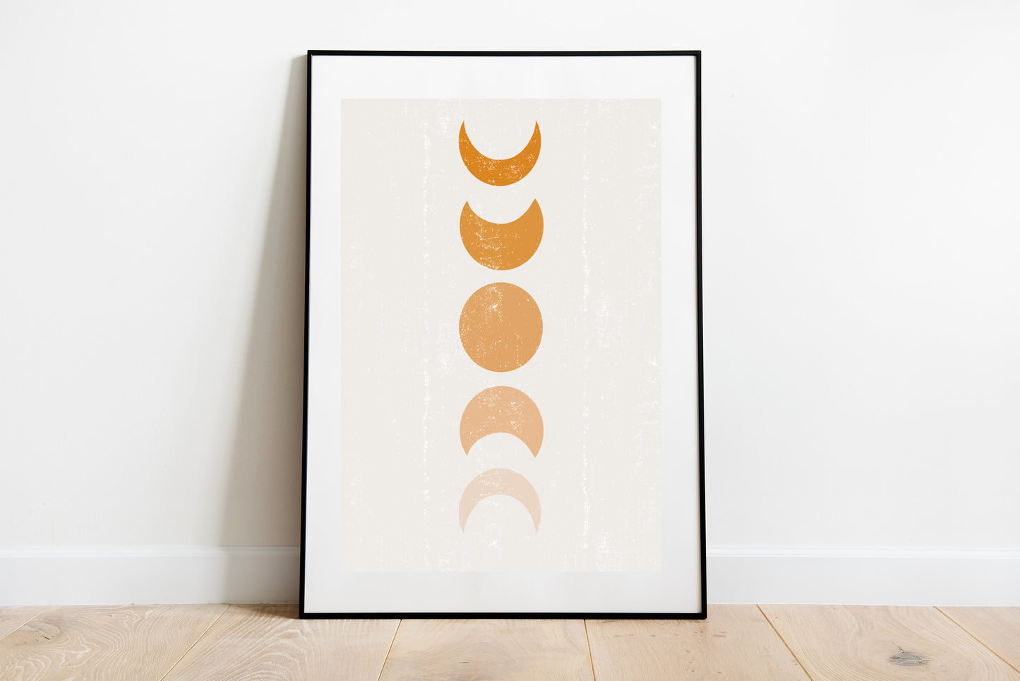 Sun Face - Mid-Century FRAMED Wall Art Set of 5 Pieces