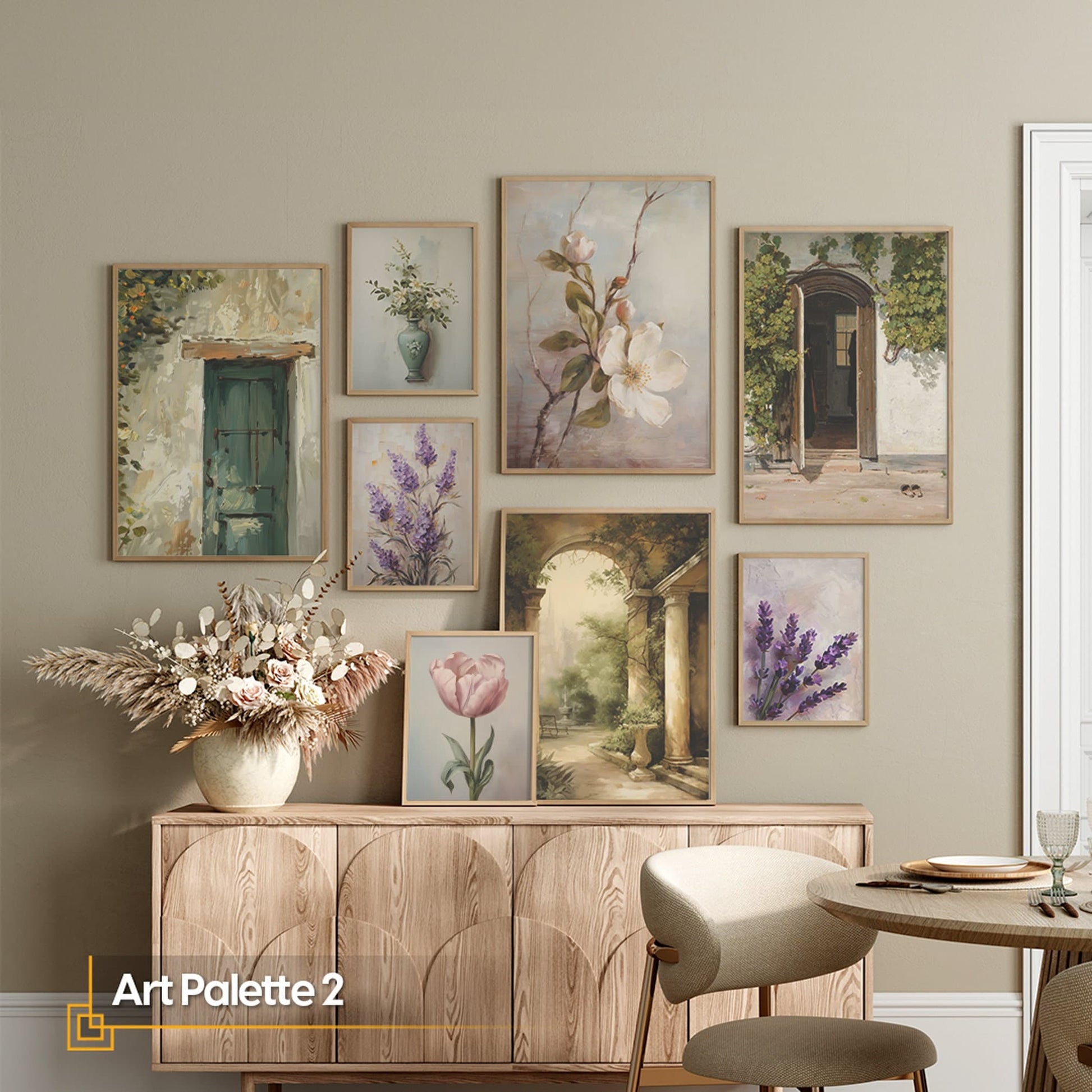 Vintage framed wall gallery